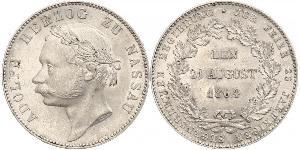 1 Thaler Ducado de Nassau (1806 - 1866) Plata Adolfo de Luxemburgo