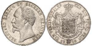 1 Thaler Ducado de Sajonia-Meiningen (1680 - 1918) Plata Bernardo II de Sajonia-Meiningen