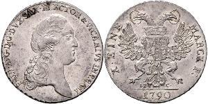 1 Thaler Electorado de Sajonia (1356 - 1806) Plata Federico Augusto I de Sajonia