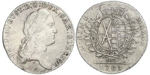 1 Thaler Electorado de Sajonia (1356 - 1806) Plata Augusto II de Polonia (1670 - 1733)