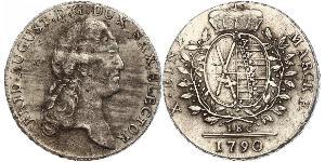 1 Thaler Electorado de Sajonia (1356 - 1806) Plata Augusto II de Polonia (1670 - 1733)