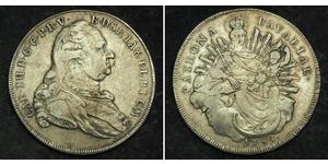 1 Thaler Electorate of Bavaria (1623 - 1806) Plata Carlos Teodoro del Palatinado y Baviera (1724 - 1799)