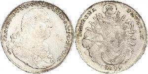 1 Thaler Electorate of Bavaria (1623 - 1806) Plata Carlos Teodoro del Palatinado y Baviera (1724 - 1799)