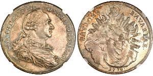 1 Thaler Electorate of Bavaria (1623 - 1806) Plata Carlos Teodoro del Palatinado y Baviera (1724 - 1799)