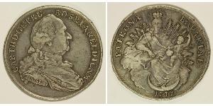 1 Thaler Electorate of Bavaria (1623 - 1806) Plata Carlos Teodoro del Palatinado y Baviera (1724 - 1799)