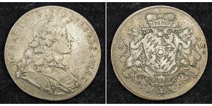 1 Thaler Electorate of Bavaria (1623 - 1806) Plata Maximiliano III José, Elector de Baviera(1727 – 1777)