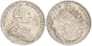 1 Thaler Electorate of Bavaria (1623 - 1806) Plata Carlos Teodoro del Palatinado y Baviera (1724 - 1799)