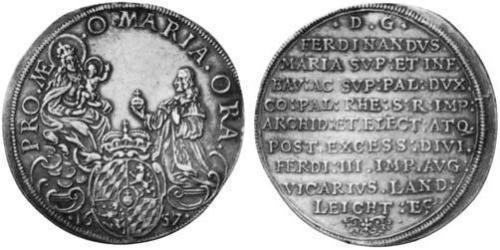 1 Thaler Electorate of Bavaria (1623 - 1806) Plata Fernando María, Elector de Baviera(1636 – 1679)