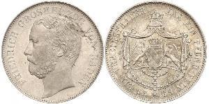 1 Thaler Gran Ducado de Baden (1806-1918) Plata Federico I de Baden (1826 - 1907)