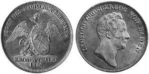 1 Thaler Gran Ducado de Baden (1806-1918) Plata 