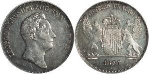 1 Thaler Gran Ducado de Baden (1806-1918) Plata Leopoldo I de Baden(1790 – 1852)
