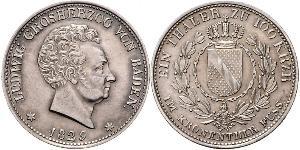 1 Thaler Gran Ducado de Baden (1806-1918) Plata Luis I de Baden(1763 - 1830)