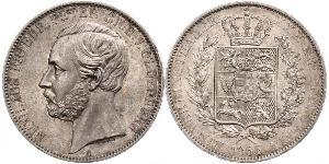 1 Thaler Grand Duchy of Oldenburg (1814 - 1918) Plata Pedro II de Oldenburgo (1827 - 1900)