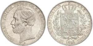 1 Thaler Grand Duchy of Oldenburg (1814 - 1918) Plata Pedro II de Oldenburgo (1827 - 1900)