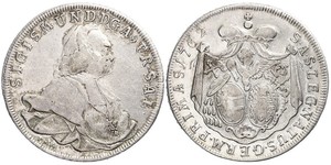 1 Thaler Habsburg Empire (1526-1804) Plata Sigismund von Schrattenbach