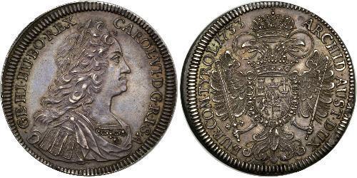 1 Thaler Habsburg Empire (1526-1804) Plata Carlos VI, Emperador del Sacro Imperio Romano (1685-1740)