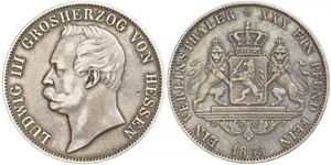 1 Thaler Hesse-Darmstadt (1806 - 1918) Plata Luis III de Hesse-Darmstadt