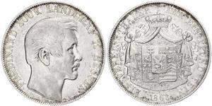 1 Thaler Hesse-Darmstadt (1806 - 1918) Plata Fernando de Hesse-Homburg