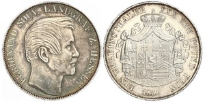 1 Thaler Hesse-Darmstadt (1806 - 1918) Plata Fernando de Hesse-Homburg