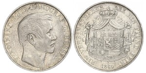 1 Thaler Hesse-Darmstadt (1806 - 1918) Plata Fernando de Hesse-Homburg