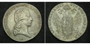 1 Thaler Imperio austríaco (1804-1867) Plata Francis II, Holy Roman Emperor (1768 - 1835)