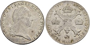 1 Thaler Imperio austríaco (1804-1867) Plata Francis II, Holy Roman Emperor (1768 - 1835)
