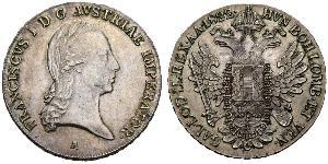 1 Thaler Imperio austríaco (1804-1867) Plata Francis II, Holy Roman Emperor (1768 - 1835)