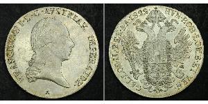 1 Thaler Imperio austríaco (1804-1867) Plata Francis II, Holy Roman Emperor (1768 - 1835)