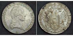 1 Thaler Imperio austríaco (1804-1867) Plata Francis II, Holy Roman Emperor (1768 - 1835)