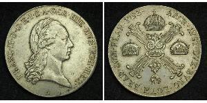 1 Thaler Imperio austríaco (1804-1867) Plata Francis II, Holy Roman Emperor (1768 - 1835)