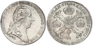 1 Thaler Imperio austríaco (1804-1867) Plata 