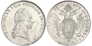1 Thaler Imperio austríaco (1804-1867) Plata Francis II, Holy Roman Emperor (1768 - 1835)