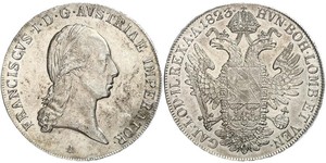 1 Thaler Imperio austríaco (1804-1867) Plata Francis II, Holy Roman Emperor (1768 - 1835)