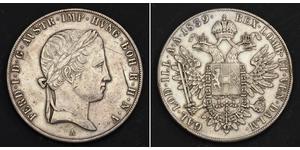 1 Thaler Imperio austríaco (1804-1867) Plata Ferdinand I of Austria (1793 - 1875)