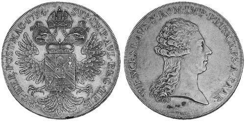 1 Thaler Imperio austríaco (1804-1867) Plata 