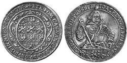 1 Thaler Principado de Ansbach (1398–1792) Plata Joachim Ernst, Margrave of Brandenburg-Ansbach (1583 – 1625)