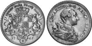 1 Thaler Principado de Ansbach (1398–1792) Plata Charles Alexander, Margrave of Brandenburg-Ansbach (1736 – 1806)