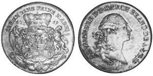 1 Thaler Principado de Ansbach (1398–1792) Plata Charles Alexander, Margrave of Brandenburg-Ansbach (1736 – 1806)