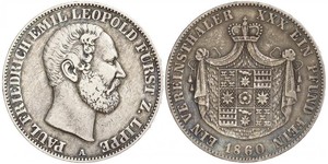 1 Thaler Principado de Lippe (1123 - 1918) Plata Leopoldo III de Lippe
