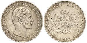 1 Thaler Principado de Reuss (línea mayor) (1778 - 1918) Plata Enrique LXVII de Reuss (línea menor)