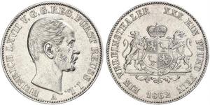 1 Thaler Principado de Reuss (línea mayor) (1778 - 1918) Plata Enrique LXVII de Reuss (línea menor)