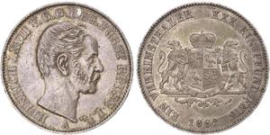 1 Thaler Principado de Reuss (línea mayor) (1778 - 1918) Plata Enrique LXVII de Reuss (línea menor)