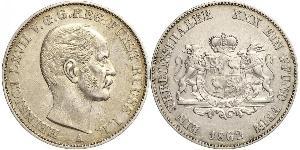 1 Thaler Principado de Reuss (línea mayor) (1778 - 1918) Plata Enrique LXVII de Reuss (línea menor)