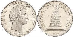 1 Thaler Reino de Baviera (1806 - 1918) Plata Luis I de Baviera(1786 – 1868)