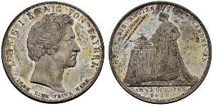1 Thaler Reino de Baviera (1806 - 1918) Plata Luis I de Baviera(1786 – 1868)