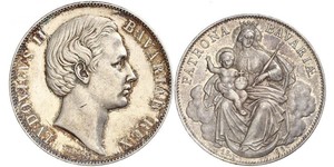 1 Thaler Reino de Baviera (1806 - 1918) Plata Luis II de Baviera(1845 – 1886)