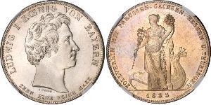 1 Thaler Reino de Baviera (1806 - 1918) Plata Luis I de Baviera(1786 – 1868)