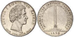 1 Thaler Reino de Baviera (1806 - 1918) Plata Luis I de Baviera(1786 – 1868)
