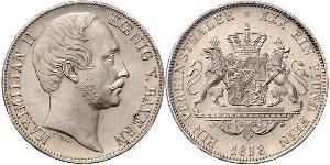 1 Thaler Reino de Baviera (1806 - 1918) Plata Maximiliano II de Baviera(1811 - 1864)