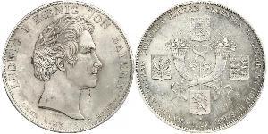 1 Thaler Reino de Baviera (1806 - 1918) Plata Luis I de Baviera(1786 – 1868)